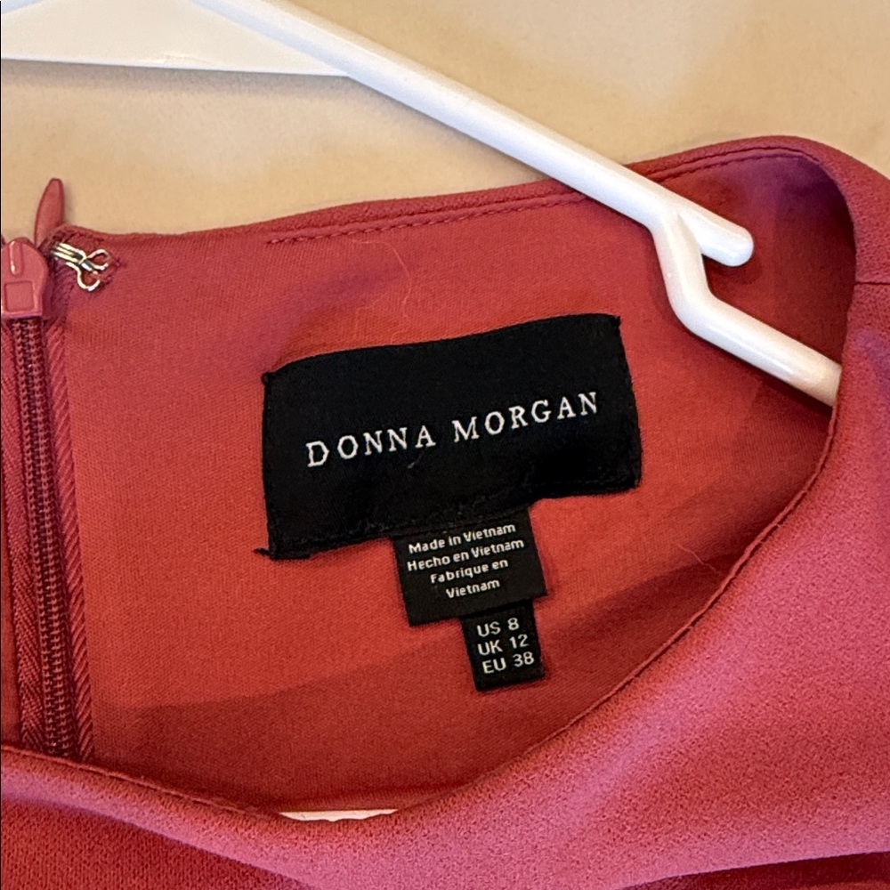 FLAWED Donna Morgan Long Sleeve Dress in Dusty Rose - Picture 6 of 10